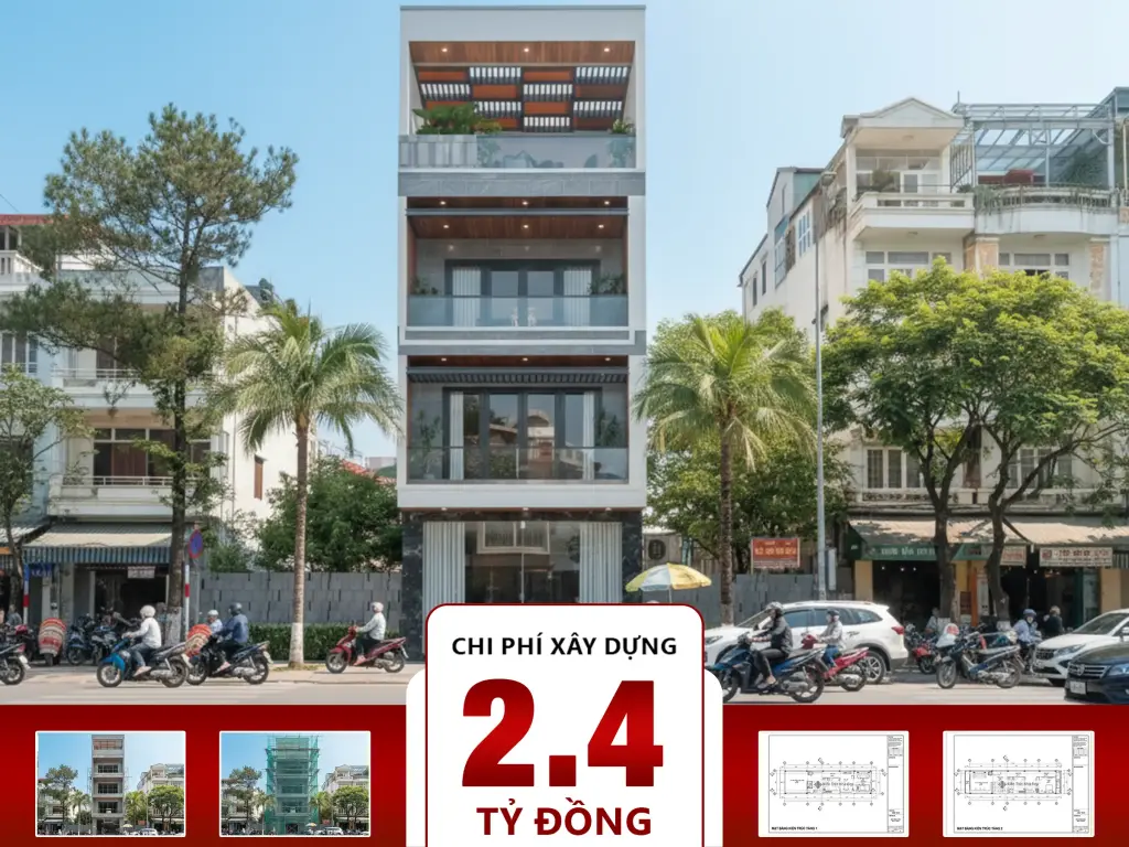 Nhà phố 4 tầng 5 phòng ngủ 6x20m