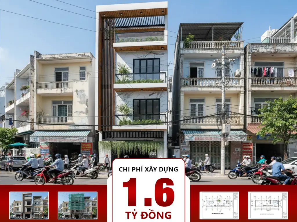 Nhà phố 4 tầng 5x16m 6 phòng ngủ