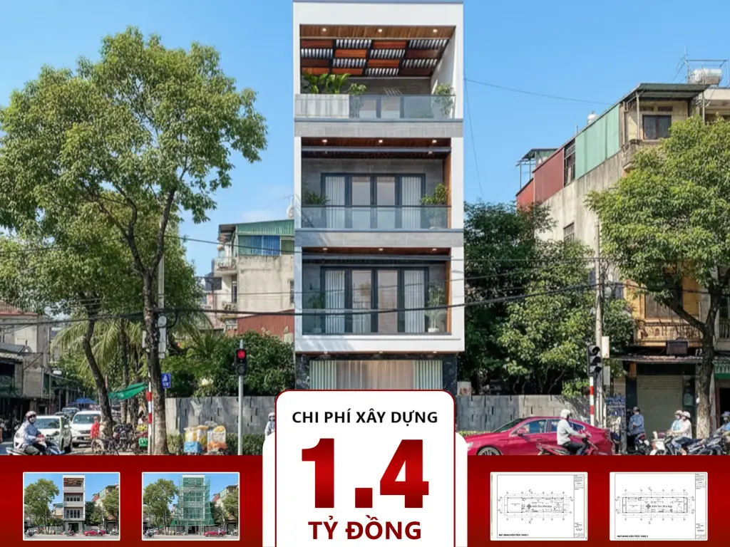 Nhà Phố 4 Tầng 6x20m 5 Phòng Ngủ