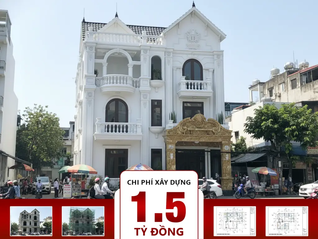 Nhà ở 3 tầng 11x14m 5 phòng ngủ