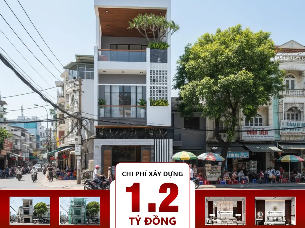 Nhà phố hiện đại 3 tầng 5x20m 5 phòng ngủ