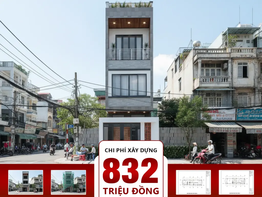Nhà phố 3 tầng 4 phòng ngủ 4x13m
