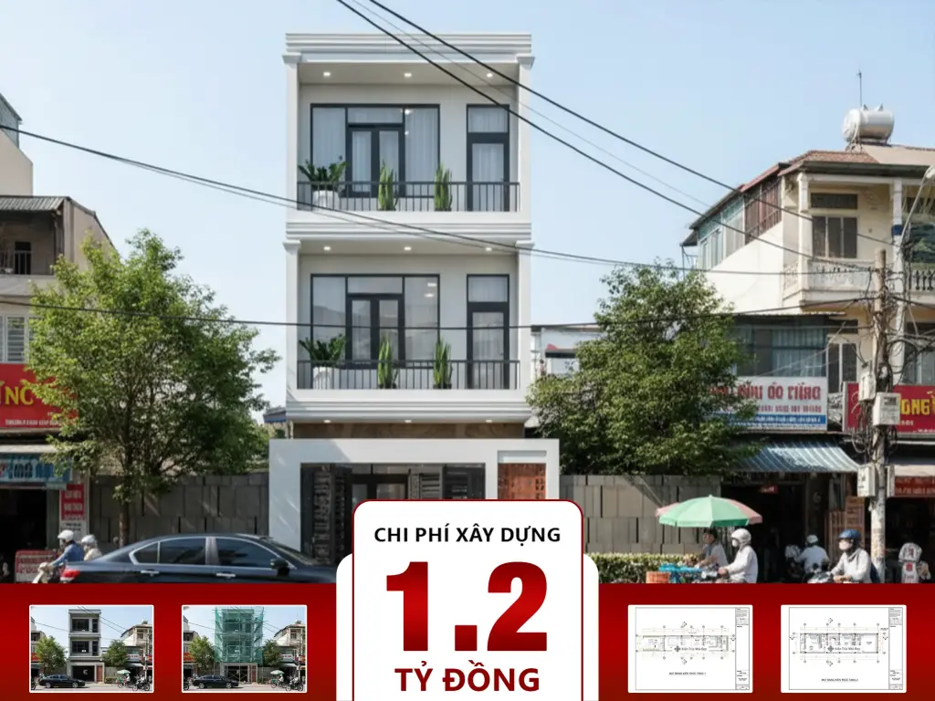 Nhà phố 3 tầng 4 phòng ngủ 5mx19m