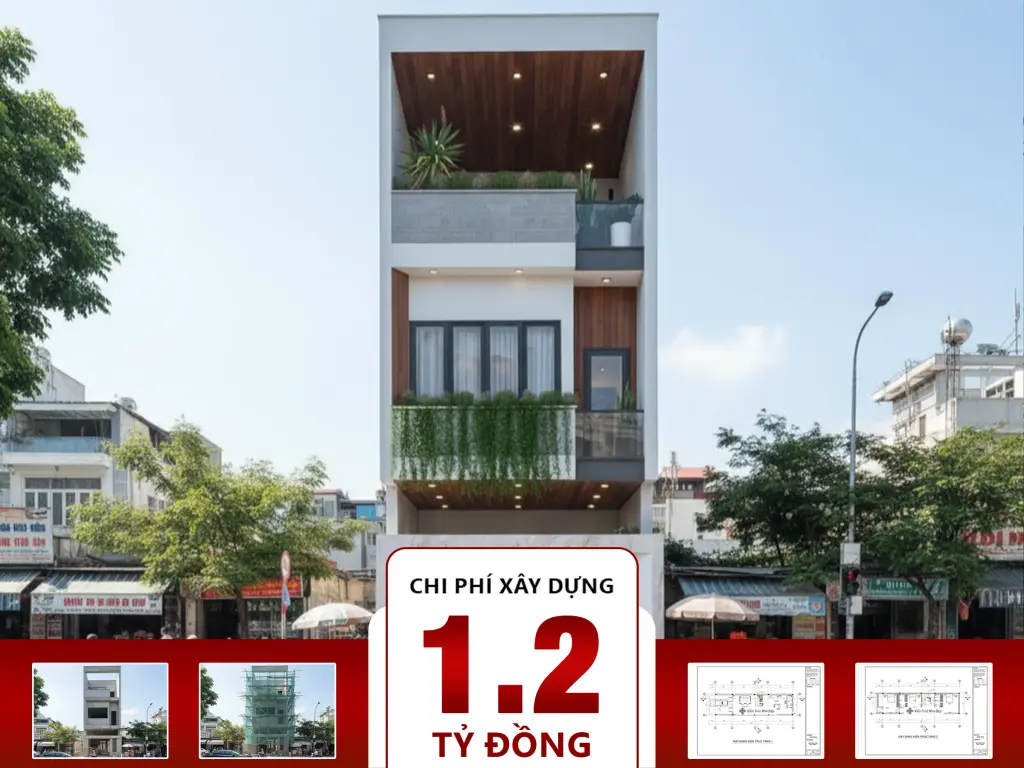 Nhà phố 3 tầng 4 phòng ngủ 5mx20m có giếng trời