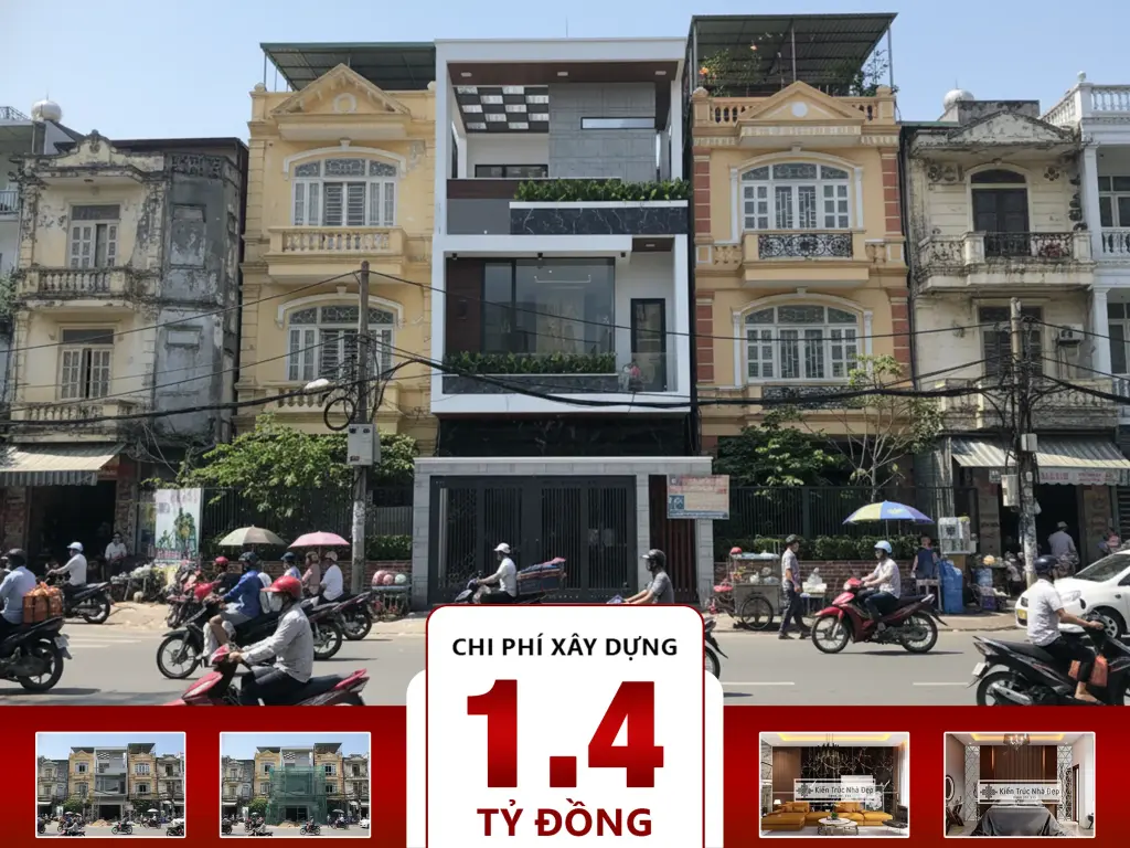 Nhà phố 3 tầng 4 phòng ngủ 5x24m