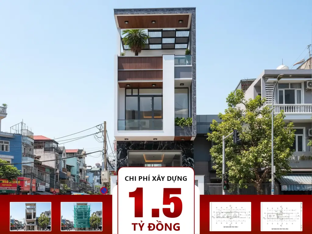 Nhà phố 3 tầng 5x25m 4 phòng ngủ