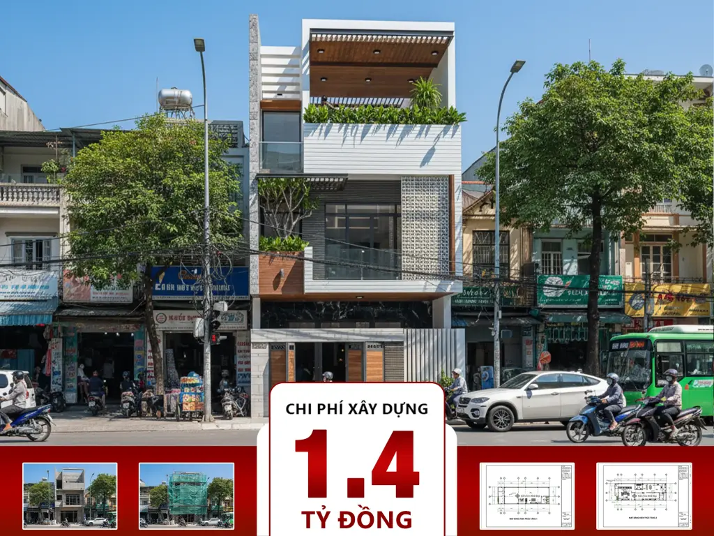 Nhà phố 3 tầng 6x20m 4 phòng ngủ