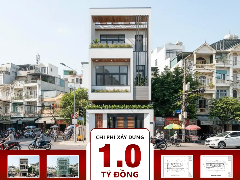 Nhà phố 3 tầng 4 phòng ngủ 6x16m